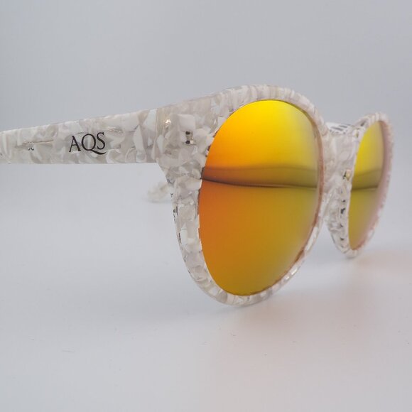 AQS Very Rad Orange Mirror Shades, White Transparent Summer NWT 53mm DAISY main image 4